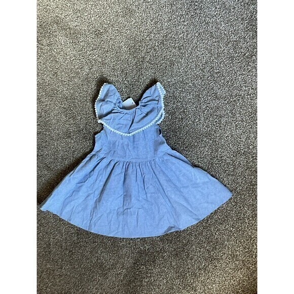 NWT Baby‎ Starters Lightweight Denim Sundress With Embroidered Horses Size 9 Mon - Picture 2 of 3